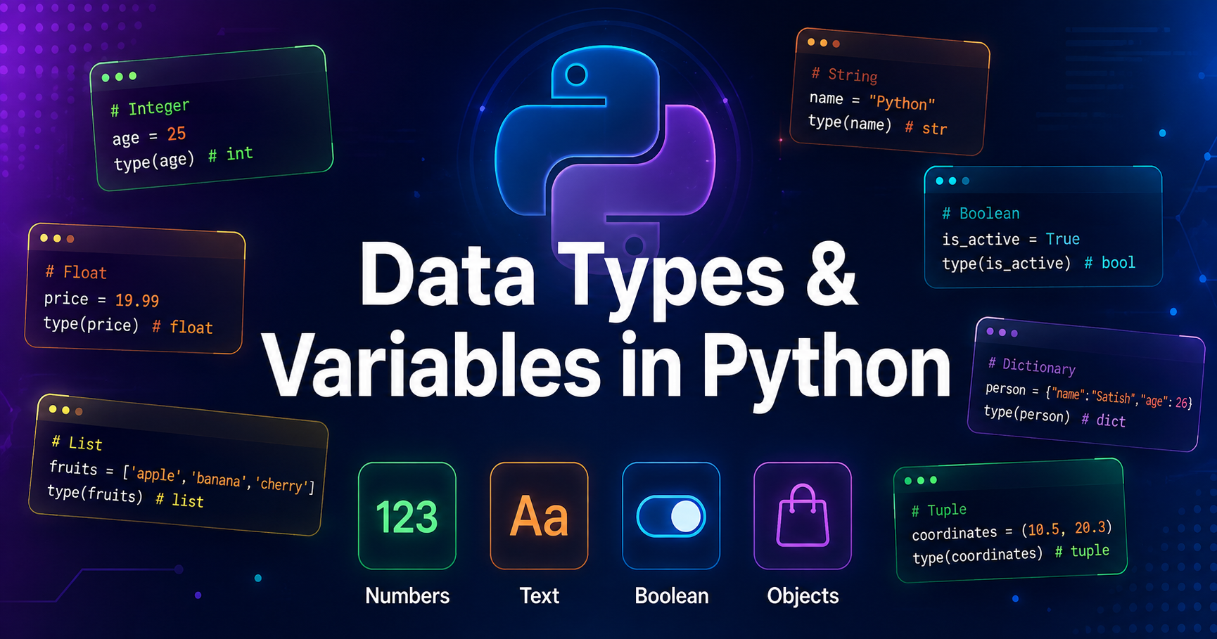 What is Data Types and Variables in python
